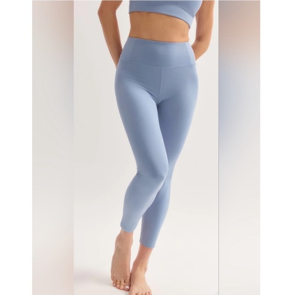 girlfriend collective Pants - Girlfriend Collective Light Blue High Waisted 7/8 Leggings Medium